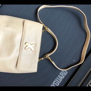 Paloma Picasso classy camel leather handbag